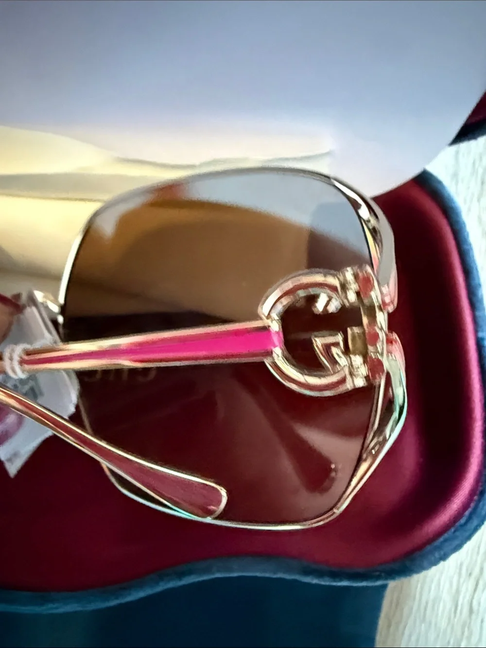 Gucci Men’s Gold Frame Sunglasses with Brown Gradient Lenses